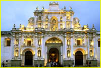 66 Antigua -  Catedral de Santiago at dusk