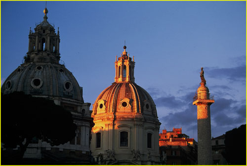04 Trajan's Column and Santa Maria di Loreto, and Santissimo Nome di Maria churches
