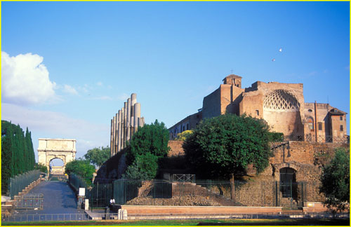 10 Arco di Tito (Arch of Titus) and Tempe of Venus and Rome, Roman Forum