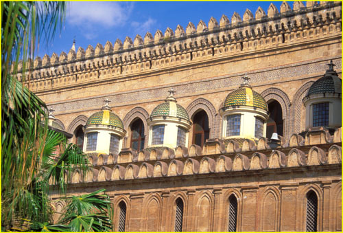 83 Cupolas on facade of Doumo, Palermo, Sicily