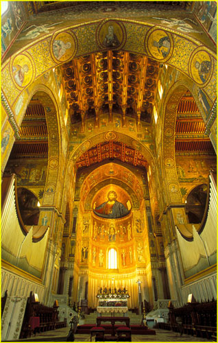 93 Mosaic of Christ Pantocrator, Monreale Cathedral, Sicily