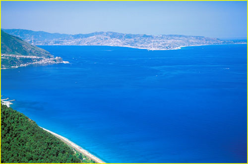 39 Messina Straits, Sicily on the horizon